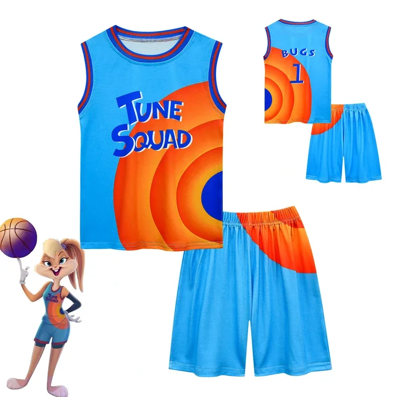 Space Jam 2 Kids Clothes for Boys Girls Tune Squad Cosplay Children Sleeveless Vest T-shirt   Pants Sets Basketball Sports Suit