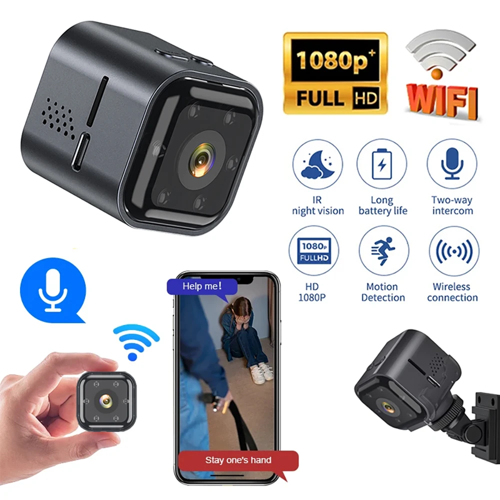 

HD WiFi Mini Camera Night Vision Mobile Detection Video Intercom Camera Home Security Micro Surveillance Mini Cam Remote Monitor