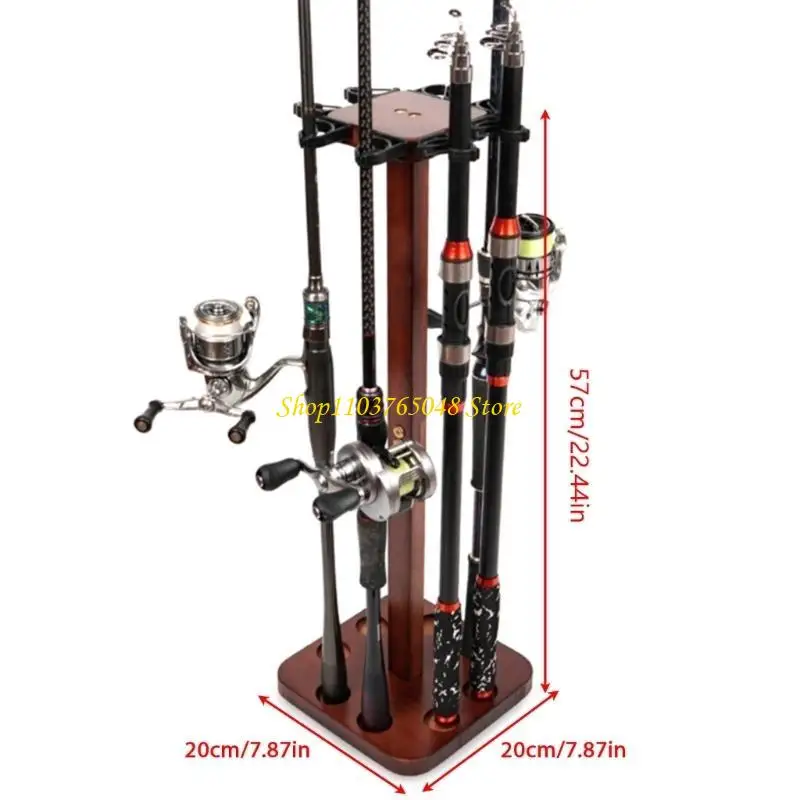 R53E Floor Stand Fishing Rod Racks Vertical Storage Holder Fishing Rod Rack Holds 8/14 Rod Fishing Gear Equipment Organizers