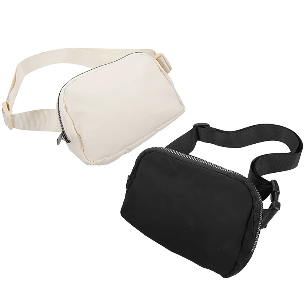 

2Pcs Mini Fanny Pack Black Adjustable Waist Bag for Running Sports Hiking Travel Sling Women Mini Belt Bag Phone Key