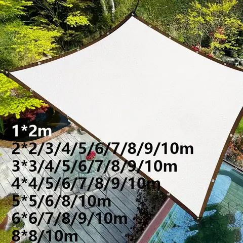 대형 태양 대피소 두꺼운 차양 항해 안티 uv 4mx4 5x5 6x6 8x8 10x10 야외 마당 정원 발코니 캠핑 흰색 태양 그늘 항해