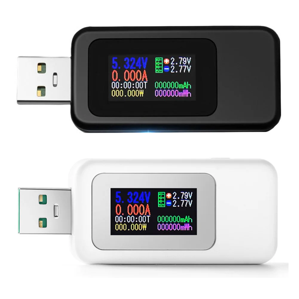 DC 4-30V Fast Charging Protocol QC-2.0 QC-3.0 Test MX18L USB Tester 10-in-1 Digital Voltmeter 0.96 Inch IPS Colour Screen