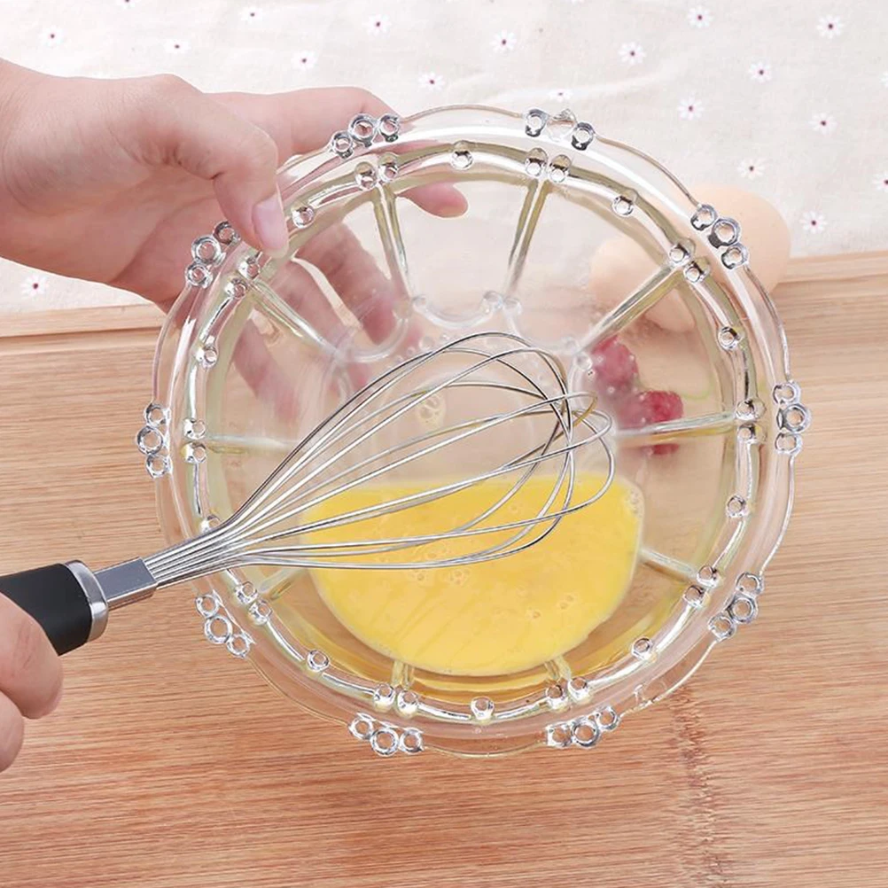 

12 Inch Stainless Steel Egg Whisk Rubber Handle Non-Stick Heat Resistant Kitchen Egg Tool Mixing Beating Gravy Manual Accessory