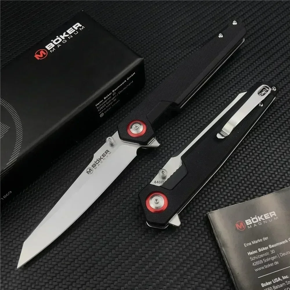 High quality Boker Outdoor Folding Knife 440B Tanto Blade G10 Handle Multi-functional Tool EDC Camping Hunting Pocket Knife - view 3
