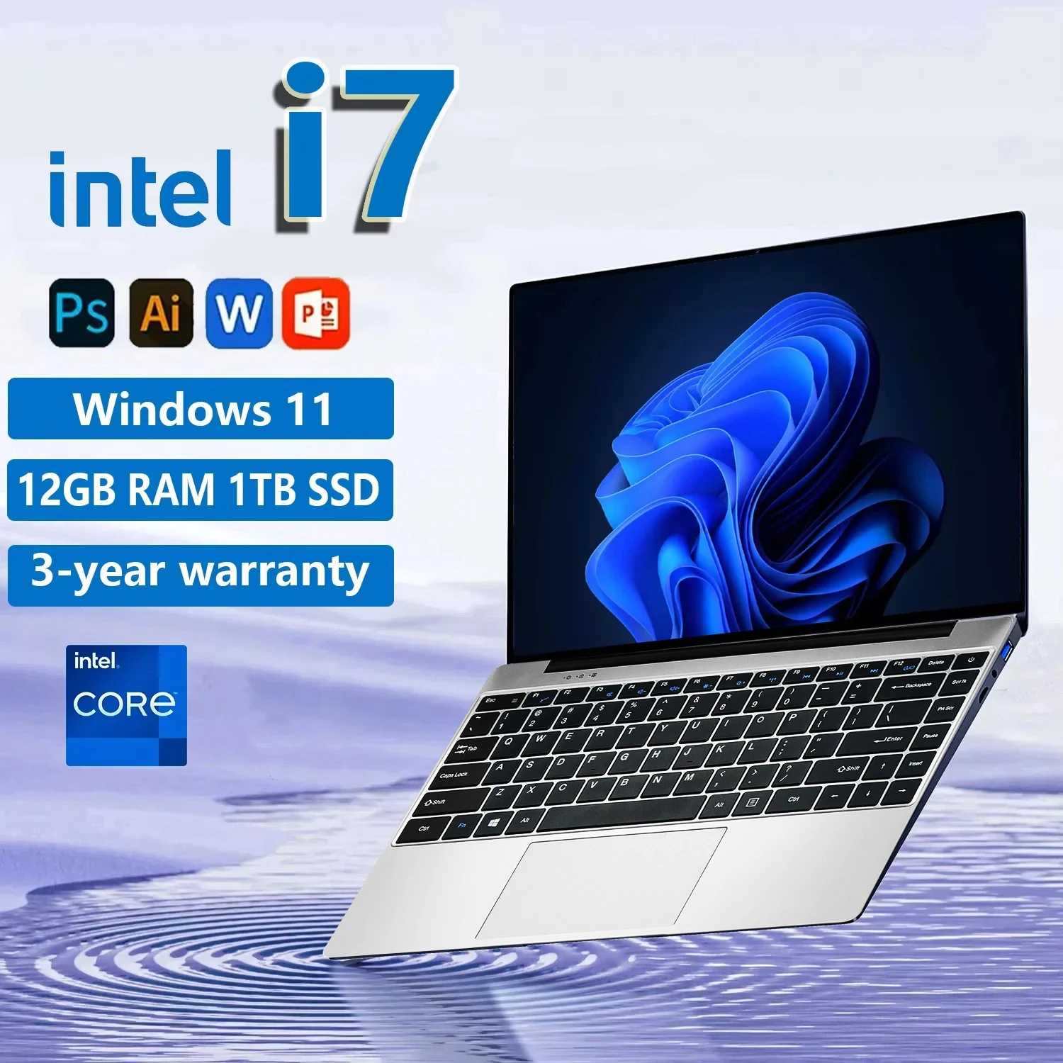 2025 NEUER Laptop Windows 11 Notebook-Computer 14,1 Zoll Intel Core i7 7500U 12 GB RAM 512 GB/1 TB SSD 1920 * 1080P Büro-Studien-PC-Computer