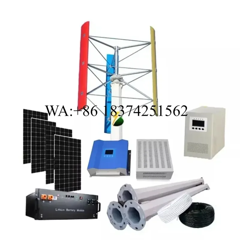 Wmwmnu 800W 1KW 2KW 3KW 5KW Vertical Axis Wind Turbine Generator Renewable Energy 12V 24V 48V Off Grid Technology for Home