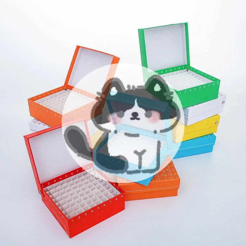 Popular Paper 16/36/49/81/100 Compartments Flip-Top Cell Cryopreservation Boxes Waterproof Paper Boxes For Centrifuge Tubes