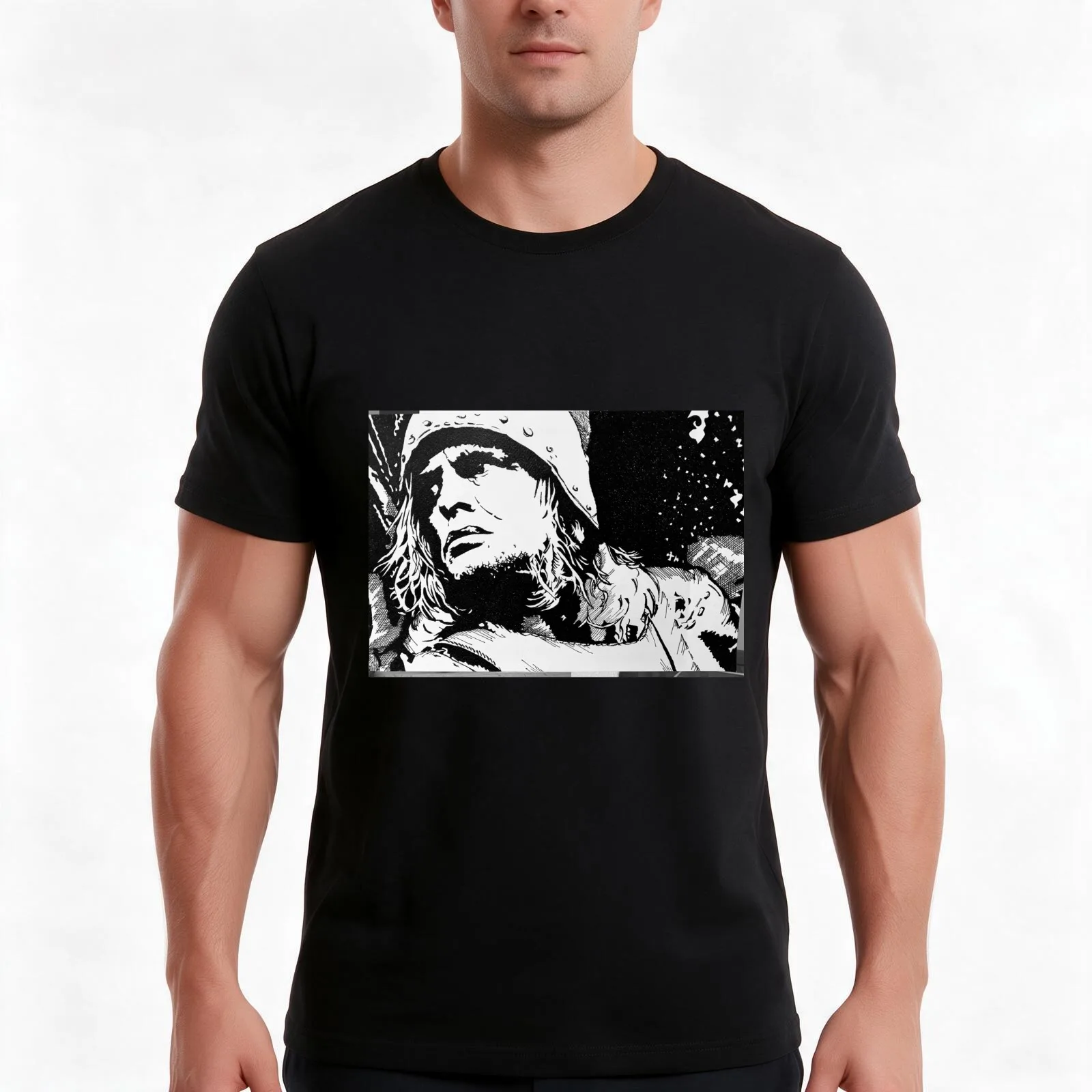 Klaus Kinski T-Shirt, Summer Casual Cotton Tee, Oversized Streetwear Tops, Vintage Graphic Print, Loose Fit Short Sleeve