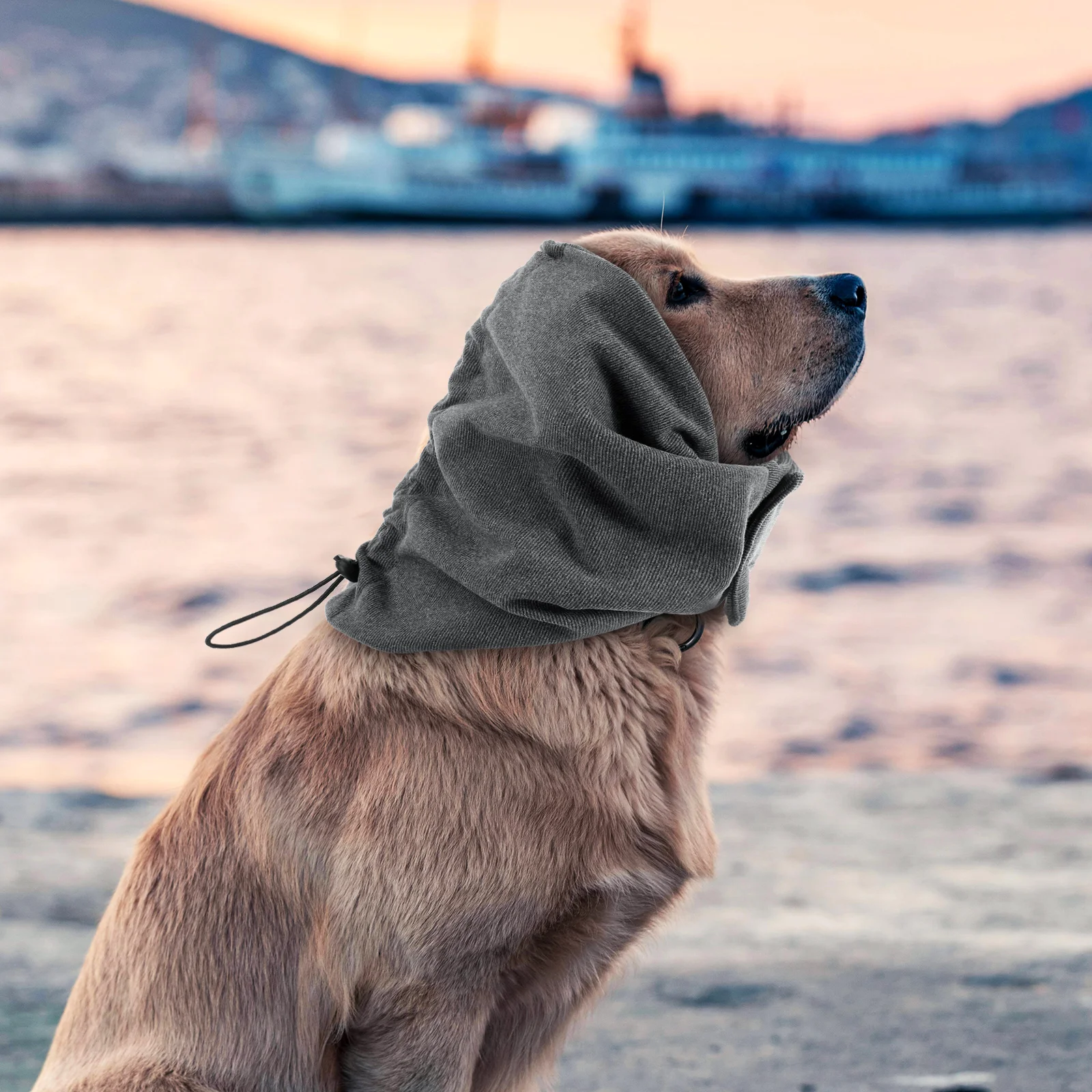 

Dog Snood Adjustable Size L Ear Warmer Winter Pet Wrap Soft Calming Hoodie Ear Cover Snood for Dogs