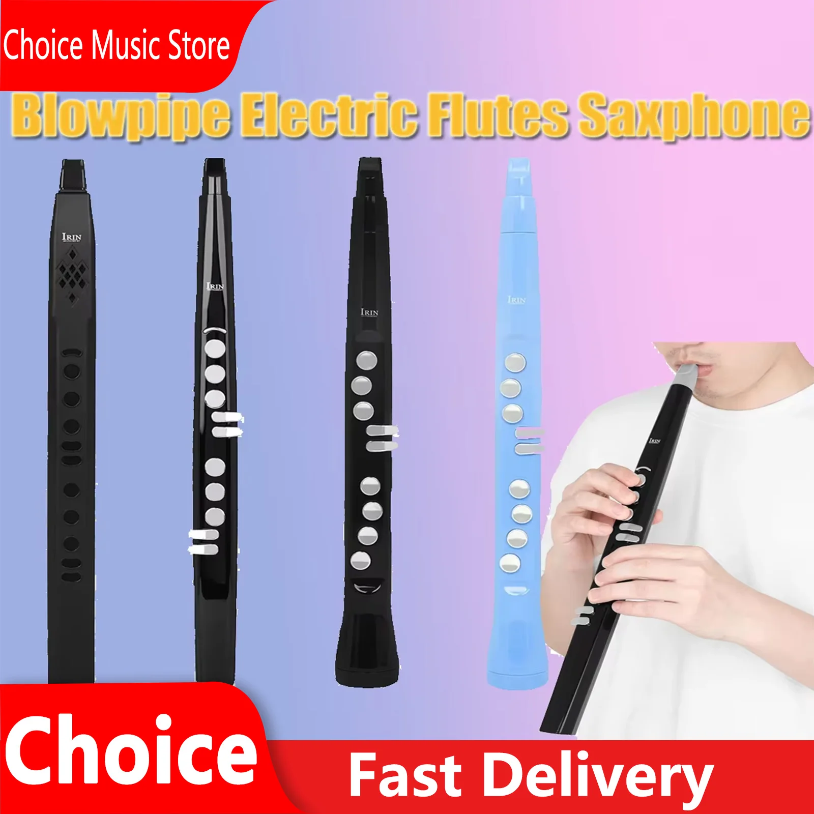

IRIN Blowpipe Electric Flutes Saxphone Mini Bluetooth Connection Pushbutton Removable Electric Mouthpiece Wind Instruments