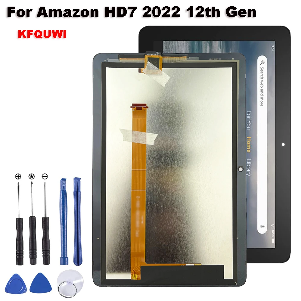 New For Amazon Kindle Fire HD 7 HD7 2022 12th Gen 7'' KFQUWI LCD Display Touch Screen Digitizer Glass Assembly Repair Parts