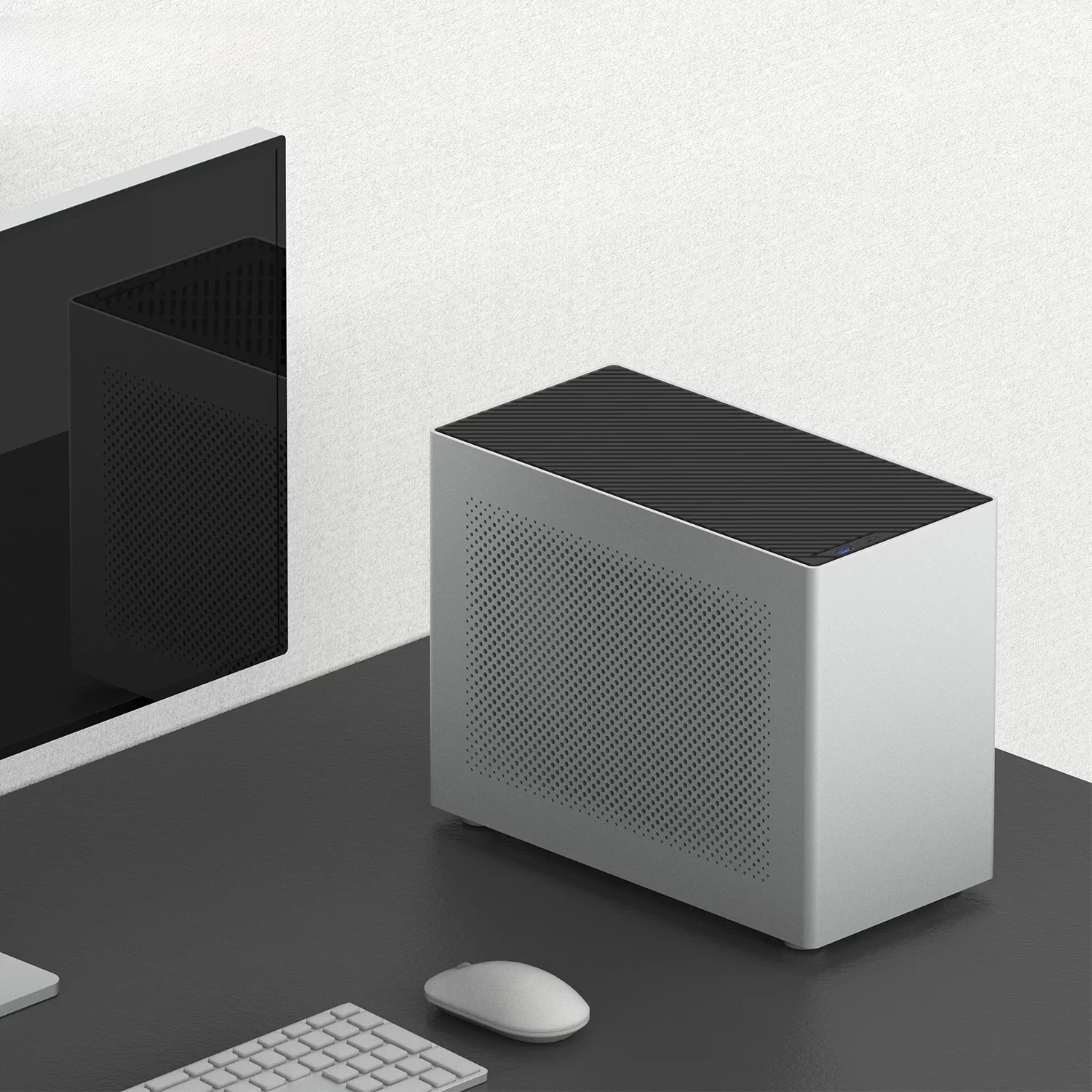 Z13 Aluminum Alloy ITX Mini PC Case, Integrated Shell, Direct Plug Compact Water Cooling Computer Chassis