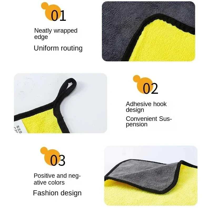 12/1pcs Microfiber Cleaning Towels Car Cleaning Detailing Drying Cloths Thickened Window Glass Washing Towel Auto Wash Supplies