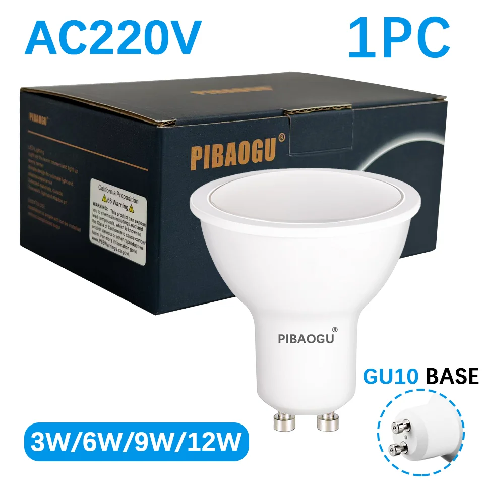 

1PC LED Light Bulbs Spotlight GU10 MR16 AC220V 3000K/4000K/6000K GU10 Led Lights Led Lamp For Home Decoration Replace High Lumen