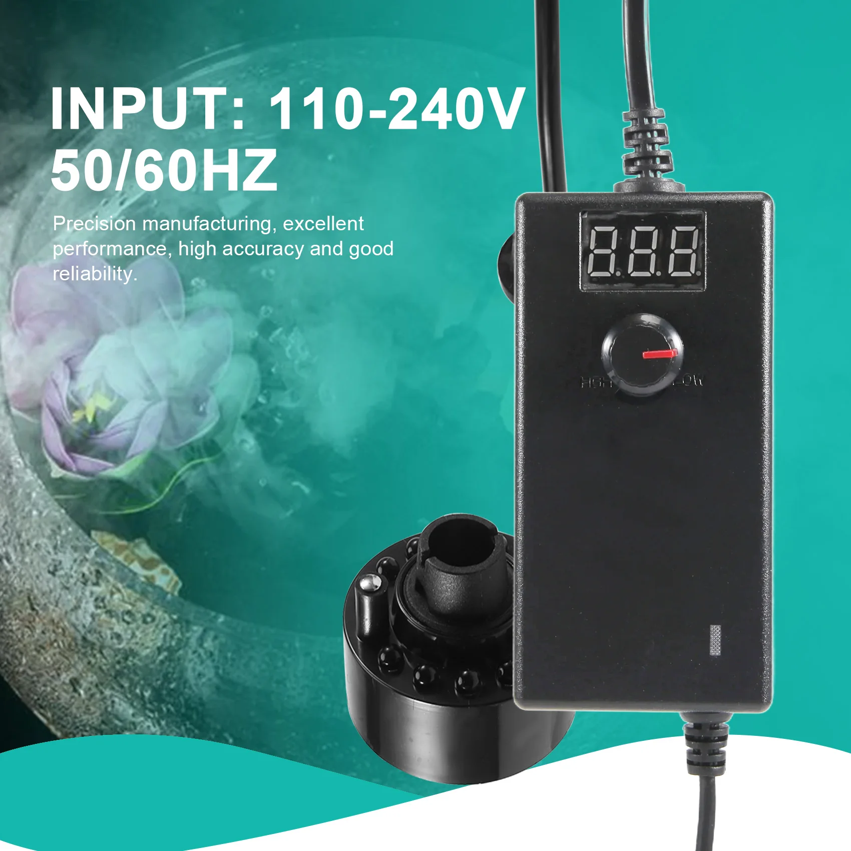 Mist Maker Fogger น้ําพุ Pond เครื่องหมอก Atomizer Air Humidifier ฮาโลวีนควันสีดํา US Plug