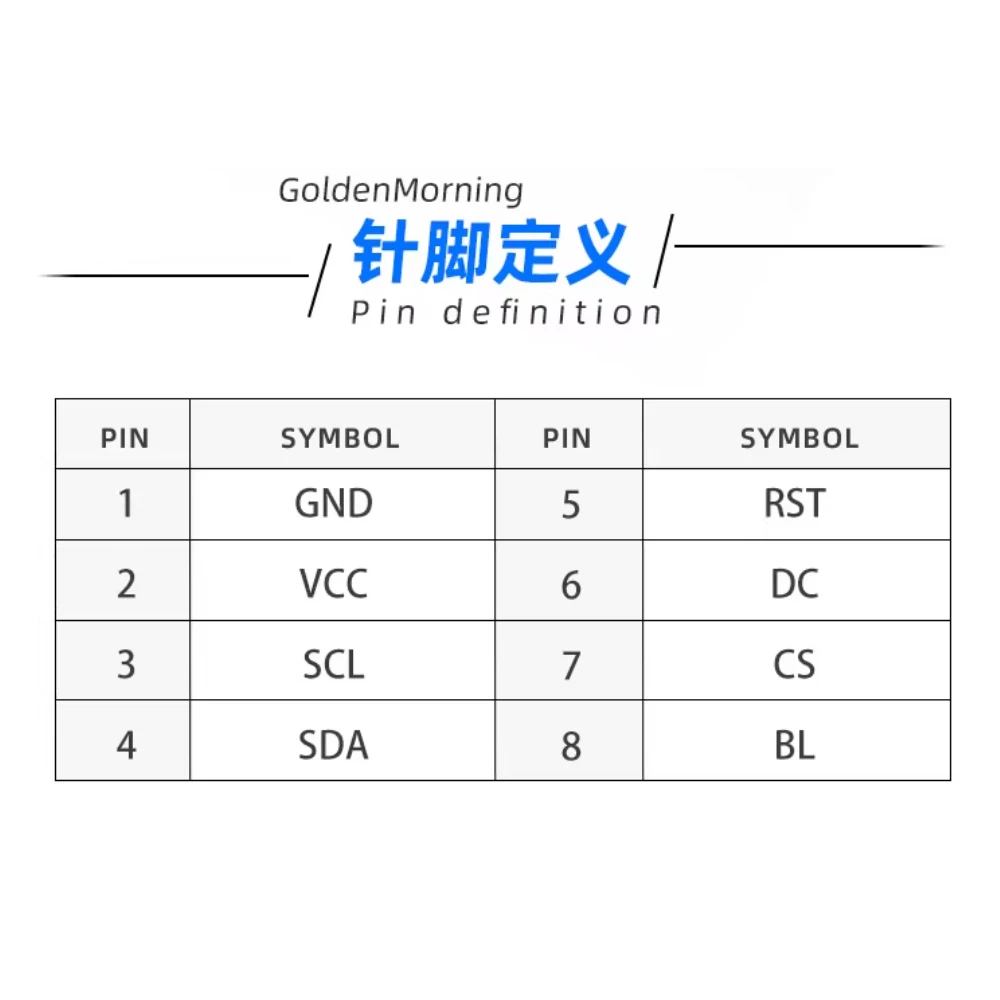 1.54 Inch TFT Display Module 4-Line SPI ST7789 Driver 240*240 HD LCD Screen 8PIN