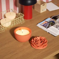 Boowan Nicole Candle Jar moldes and Candle Refill moldes crowning rose silicone mold Cement and Candle DIY Ornaments for Home