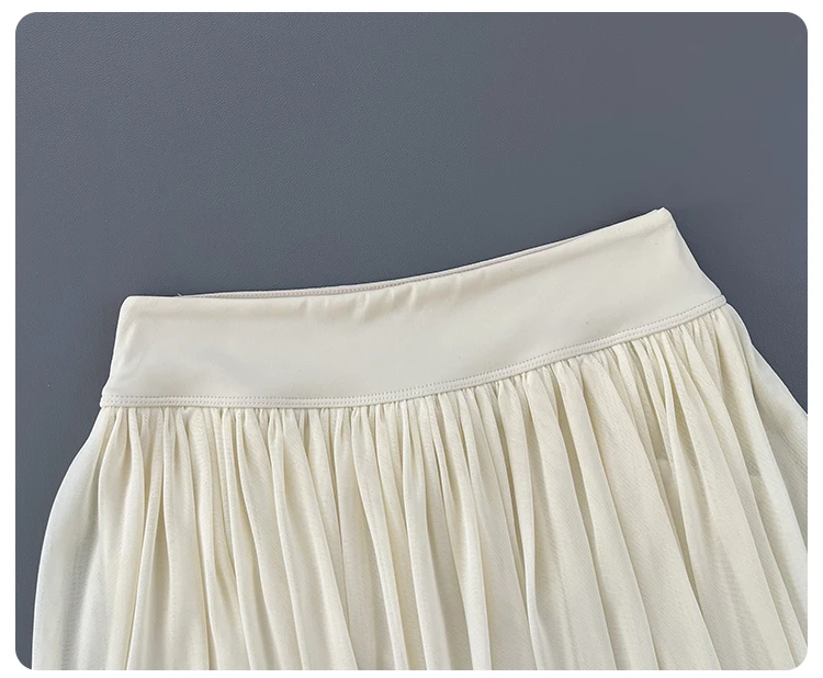Damen High-Waist Mesh Plissee-Tennisrock mit integrierter Shorts, schnelltrocknend, weich, atmungsaktiv, für Ballett, Fitness und Sport – Detail 3