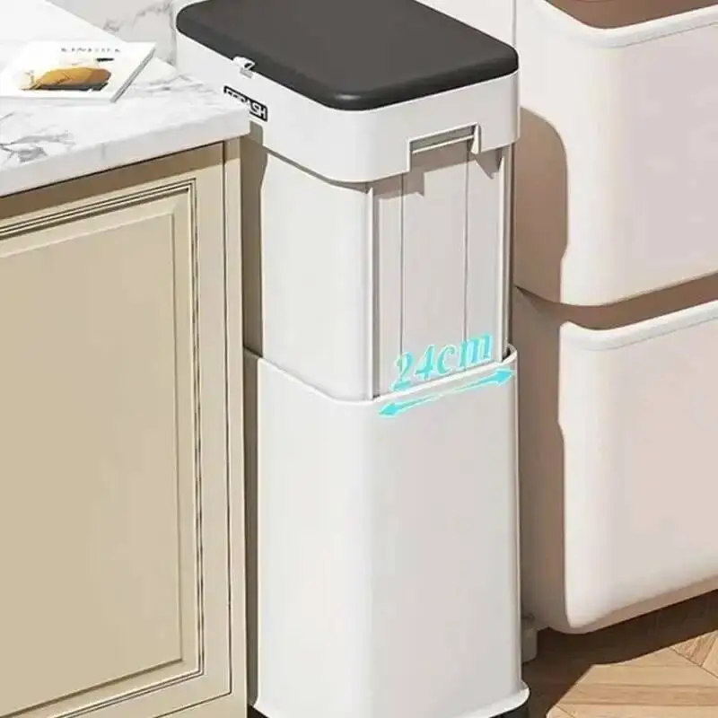 Bins Capacity Automatic Large Sensor Smart Waste Wheel Trash Can Transfer Home Trash Bin Kitchen Supply Wastebasket Kitchen