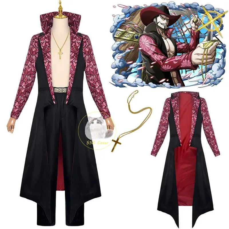 Kostum Cosplay Bilibili Anime Dracule Mihawk Seragam Jas Hujan Pria Dewasa Setelan Karnaval Halloween;8'm6,