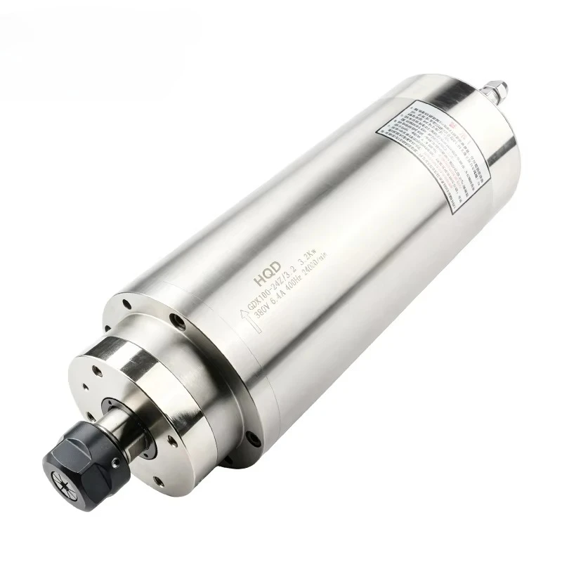 HQD GDK100-24Z/3.2 3.2KW Constant Torque Water Cooled Spindle 24000RPM 400Hz ER20 4 Bearings Mold Metal Milling Spindle 220V380V