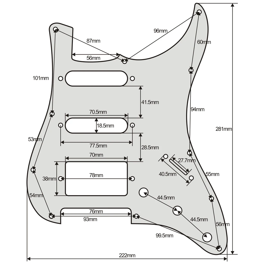 FLEOR Prewired Guitar Pickguard SSH Alnico 5 Pickup for ST Electric Guitar