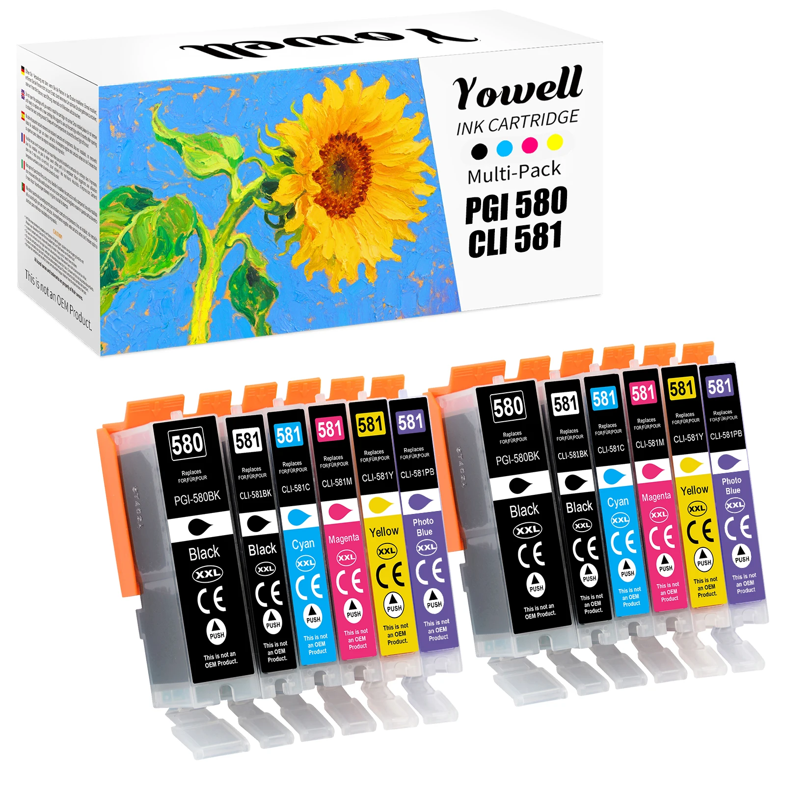 Yowell 580/581 XXL Kompatible Tintenpatronen mit Canon PGI-580 CLI-581XL Patronen für Canon Pixma TS705 TR8550 TS6150 TR7550