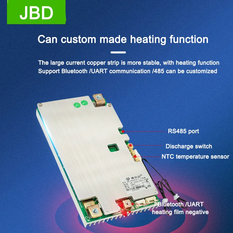 JBD 4S 12V Lifepo4 LFP لوح حماية بطارية الليثيوم قافلة تخزين الطاقة 100A 150A 200A ذكي BMS 3.2V بلوتوث APP