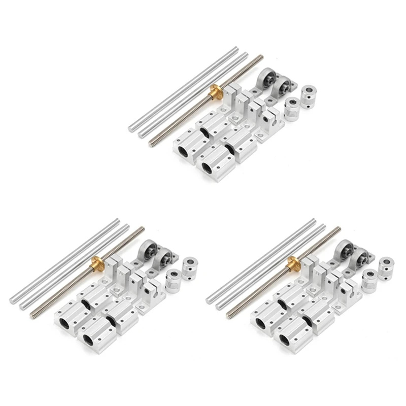 

LJL-45Pcs 200Mm Optical Axis Guide Bearing Housings Aluminum Rail Shaft Lead Screw Rod Slide Bushing Shaft Coupling