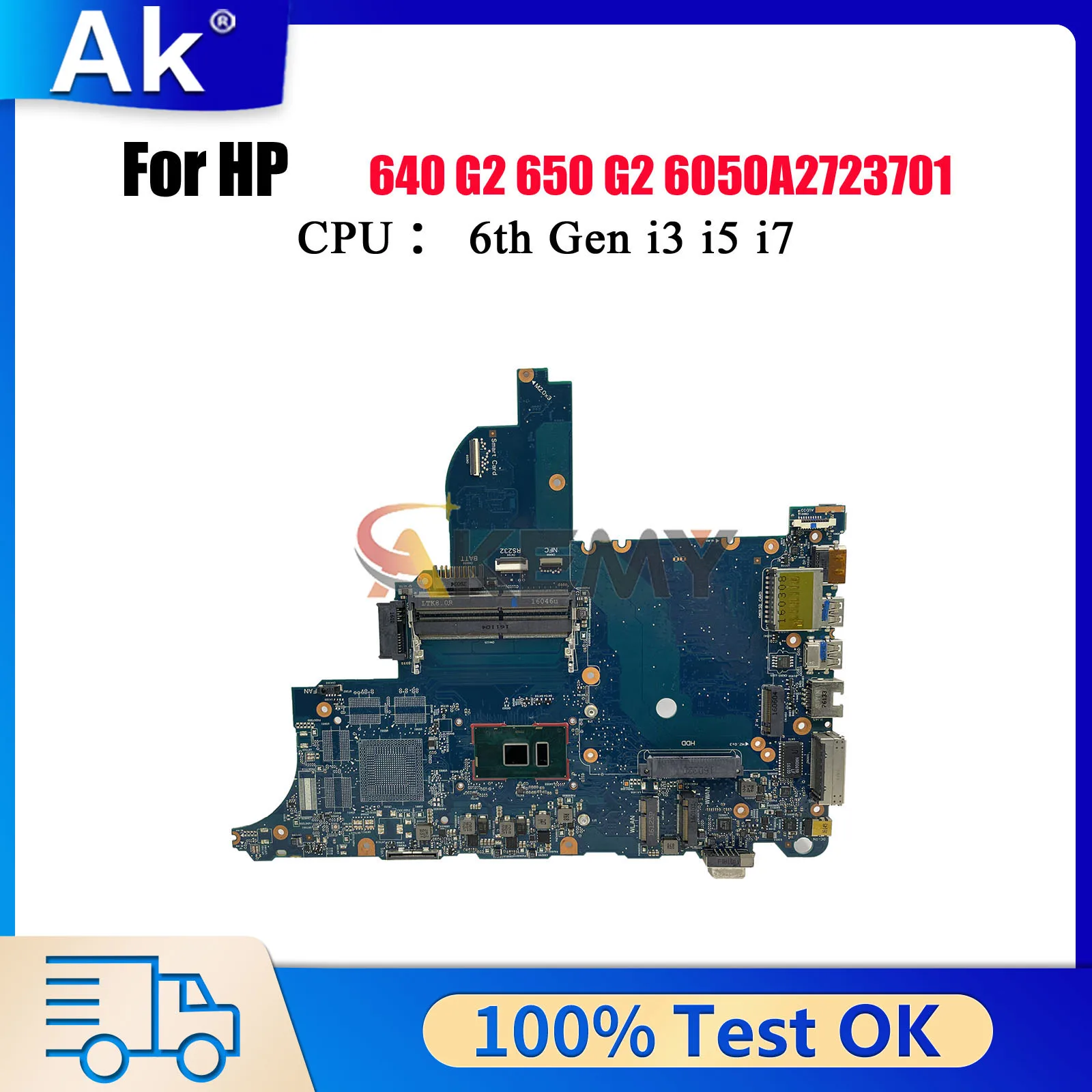 For HP ProBook 640 G2 650 G2 6050A2723701 Laptop Motherboard 852724-501 840715-001 With I3 I5 I7 6th Gen CPU Tested OK