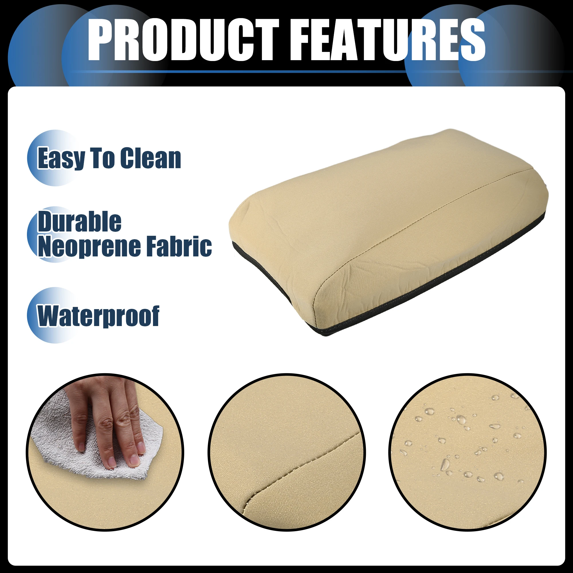 UXCELL Armrest Protector Cover Pad for Hyundai Tucson 2015 2016 2017 2018 Light Brown