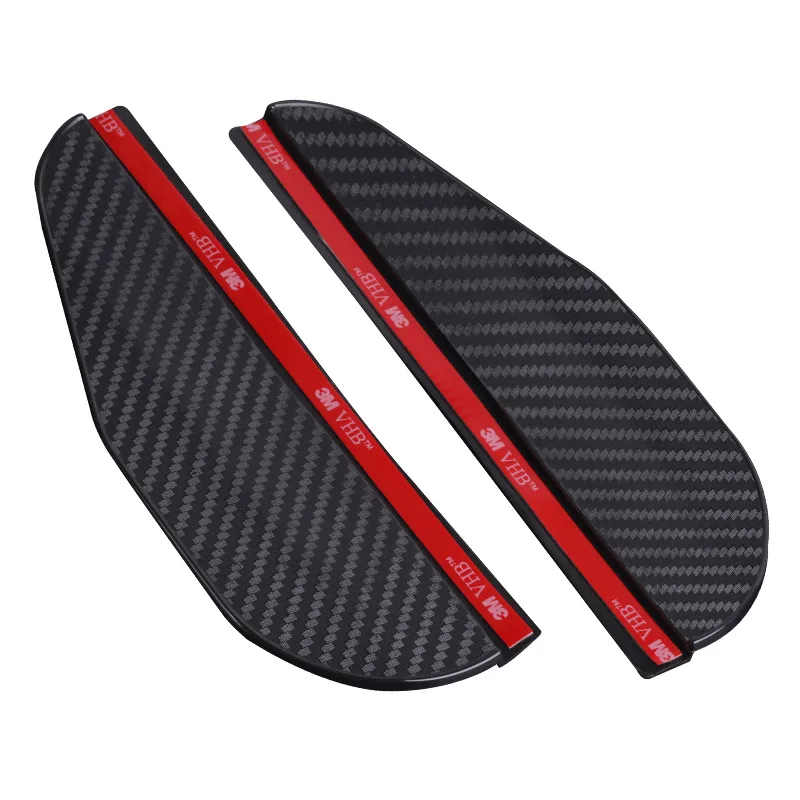 Thickened Carbon Fiber Texture Car Rearview Mirror Rain Shield for Left and Right Mirrors - 2pcs Awnings & Shelters