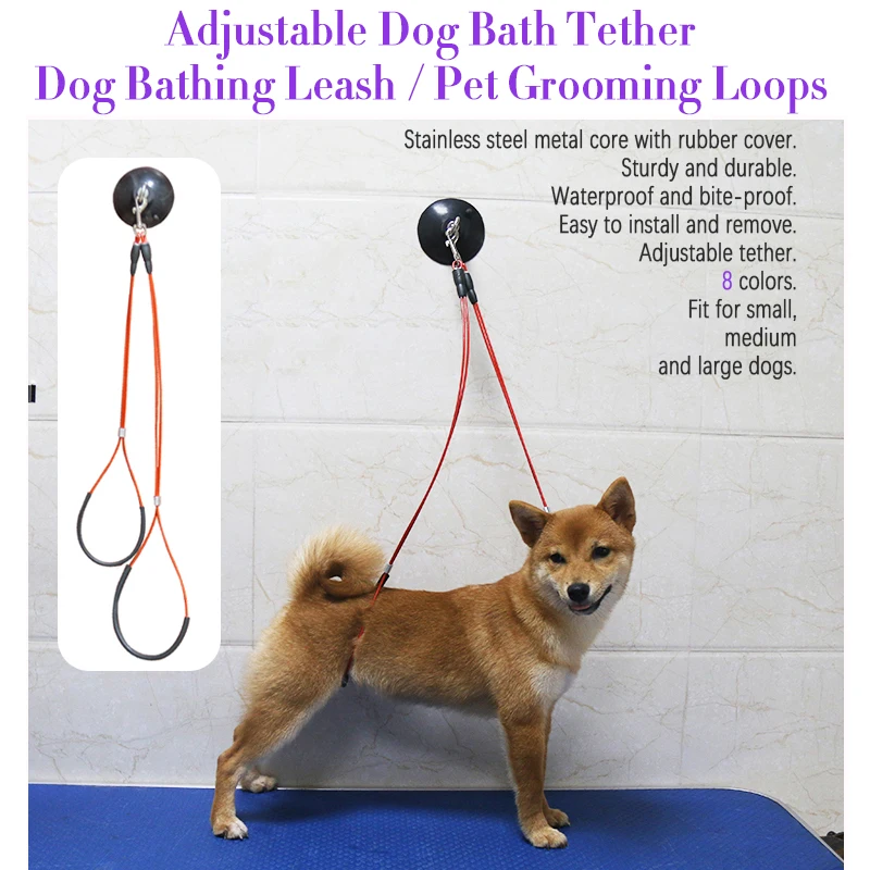 

Pet Dog Grooming Loops Bath Tether Adjustable Table Loop D-rings Bathing Leash Strap Pet Cats Traction Belt Dogs Collar Harness