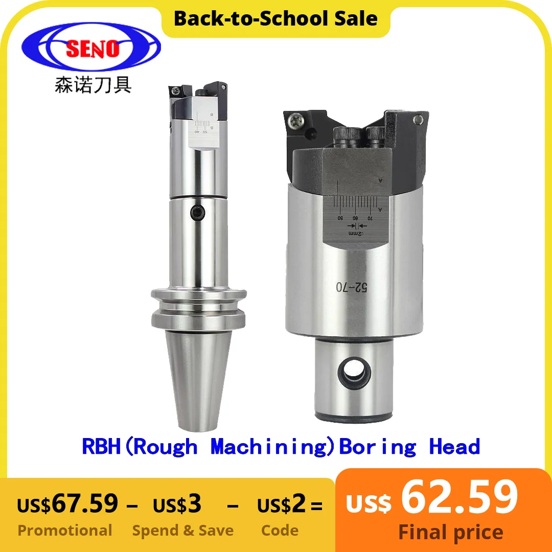 SENO CNC Adjustable RBH Double-Edged BT30 BT40 SK40 Tool Holder RBH Boring Bar Boring Cutter Boring Handle LBK Rough Boring Head