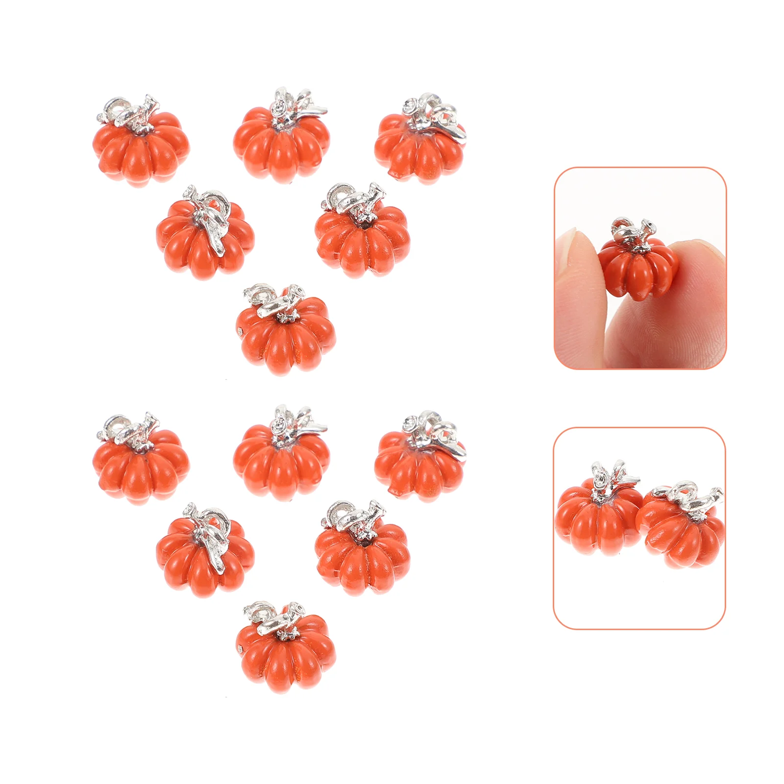 20 Pcs Pumpkin Pendant Halloween Gift Bracelet Charms Keychain DIY Jewelry Decor Alloy Accessories Hanging Decoration