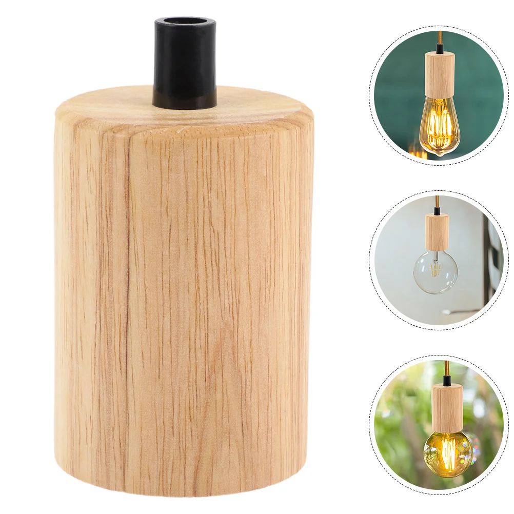 

2Pcs Wooden Light Bulb Socket E27 Lamp Holder Stylish Vintage Lamp Base for Coffee Shop Bedroom Dining Room Light Socket