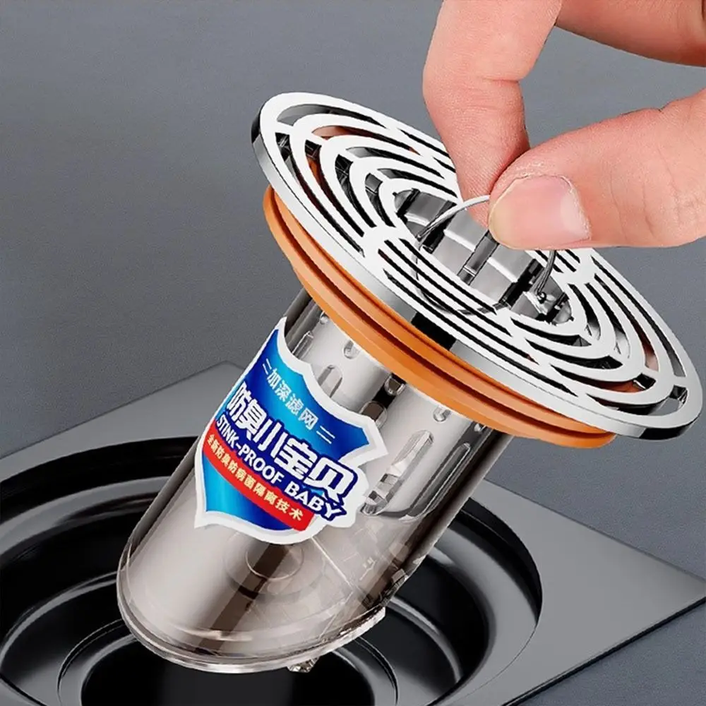 Self-Closing Floor Drain Core Odor and Insect Proof Anti-Clogging Drain Sink Strainer With Handle No Smell Waste Drainer