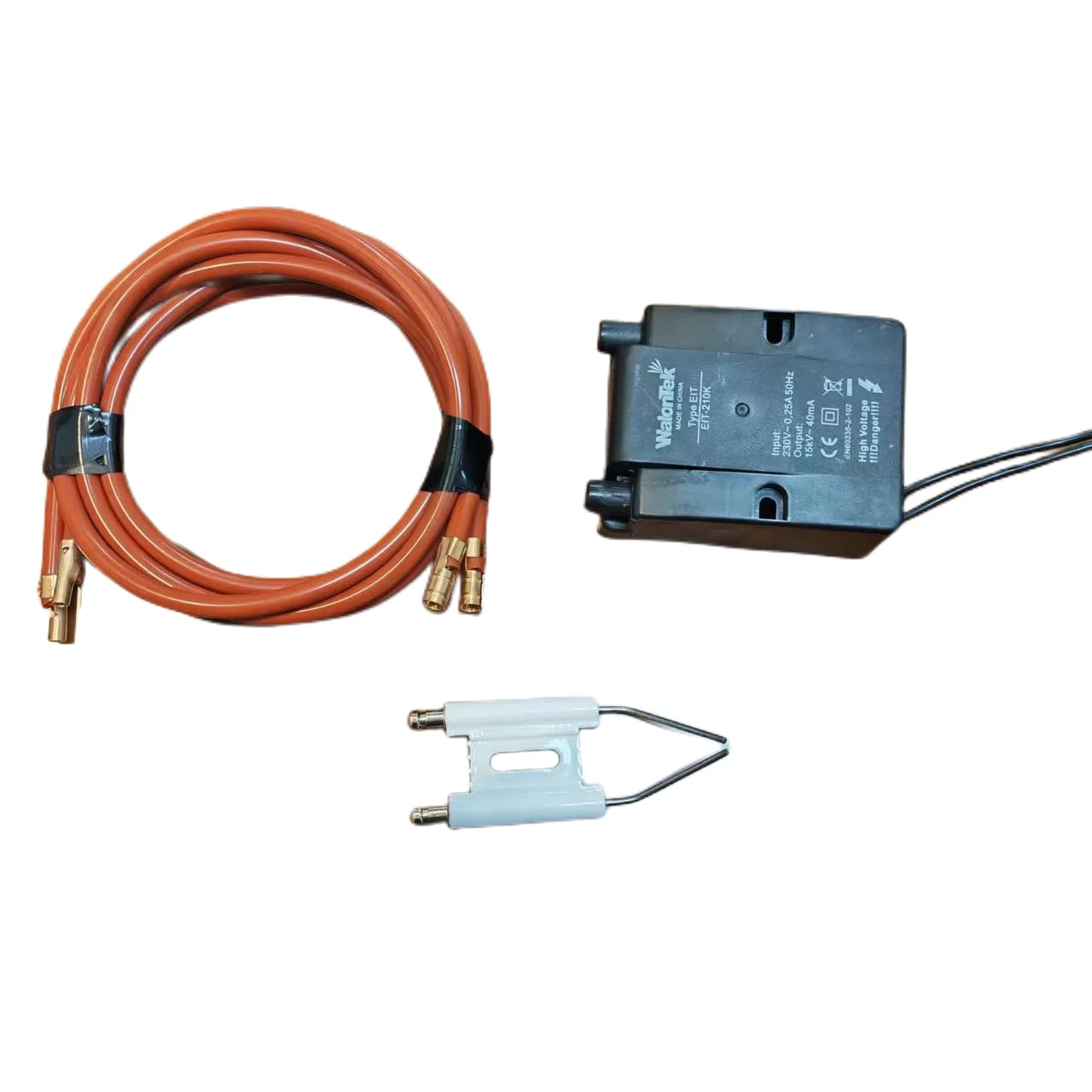 WalonTek-Quemador de aceite EIT-210K, transformador de encendido de combustible con cable de alto voltaje y aguja de chispa, entrada de 220V y salida de 15KV