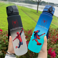 Spider-Man 650ml Cartoon Characters Portable Water Cup Large Capacity Outdoor Sports Plastic Leak-proof Water Bottle Gift