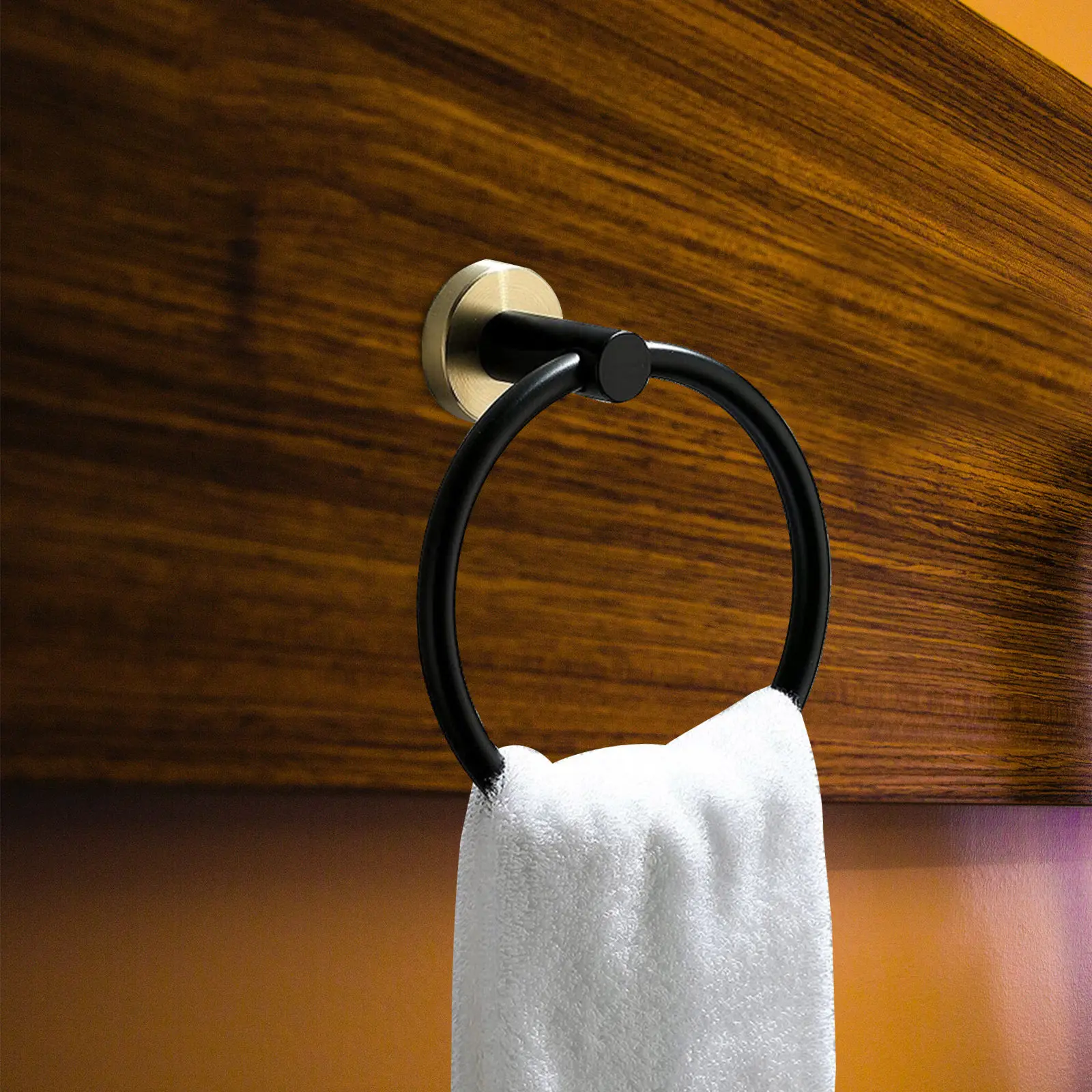 

Stainless Steel Towel Ring Wall Mounted Modern Simple Design Easy Install Strong Load Bearing Towel Holder for Bathroom Kitchen