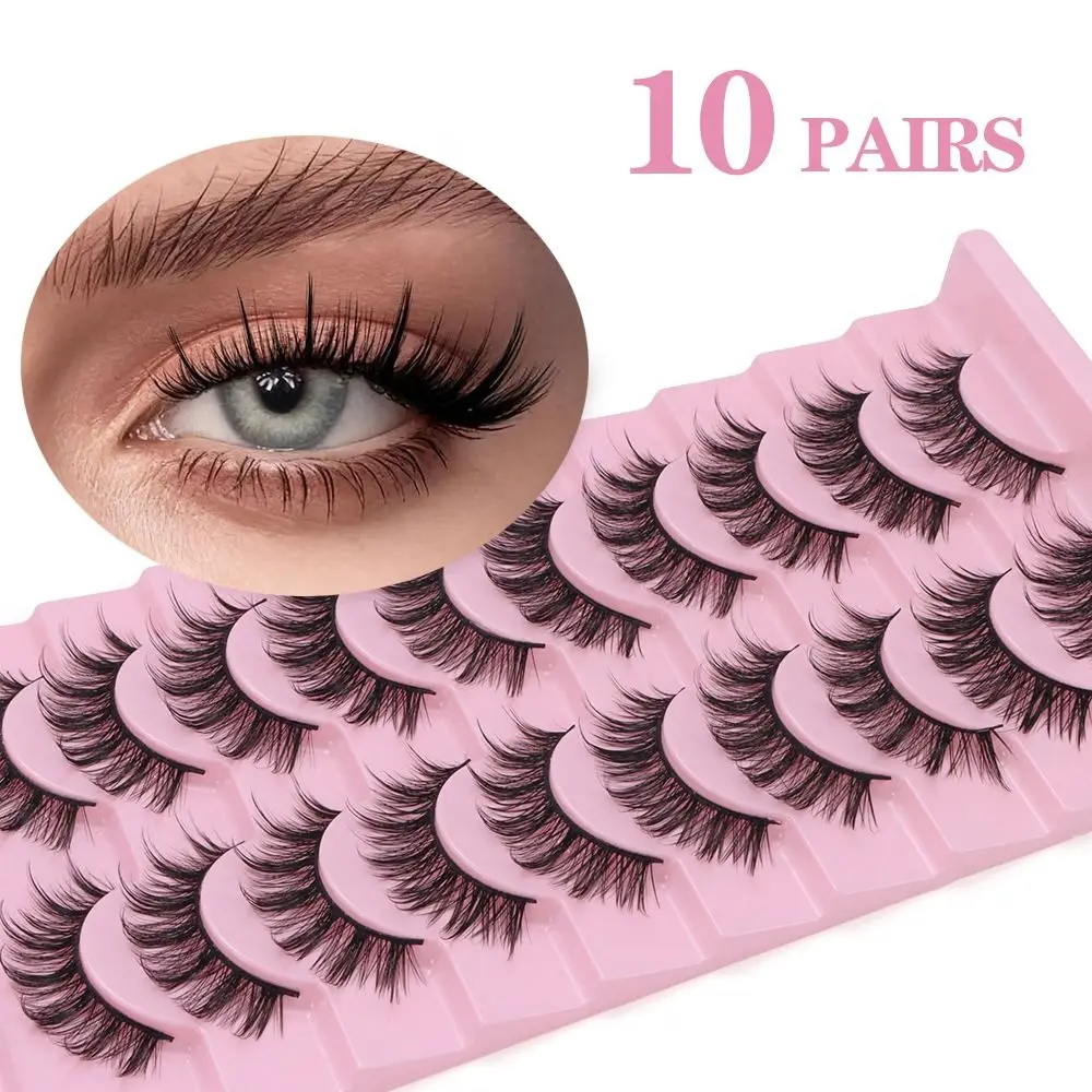 Hot 3D Faux Mink Fake Lashes Natural Volume Wispy Manga Lashes Handmade False Eyelashes Eyelash Extension
