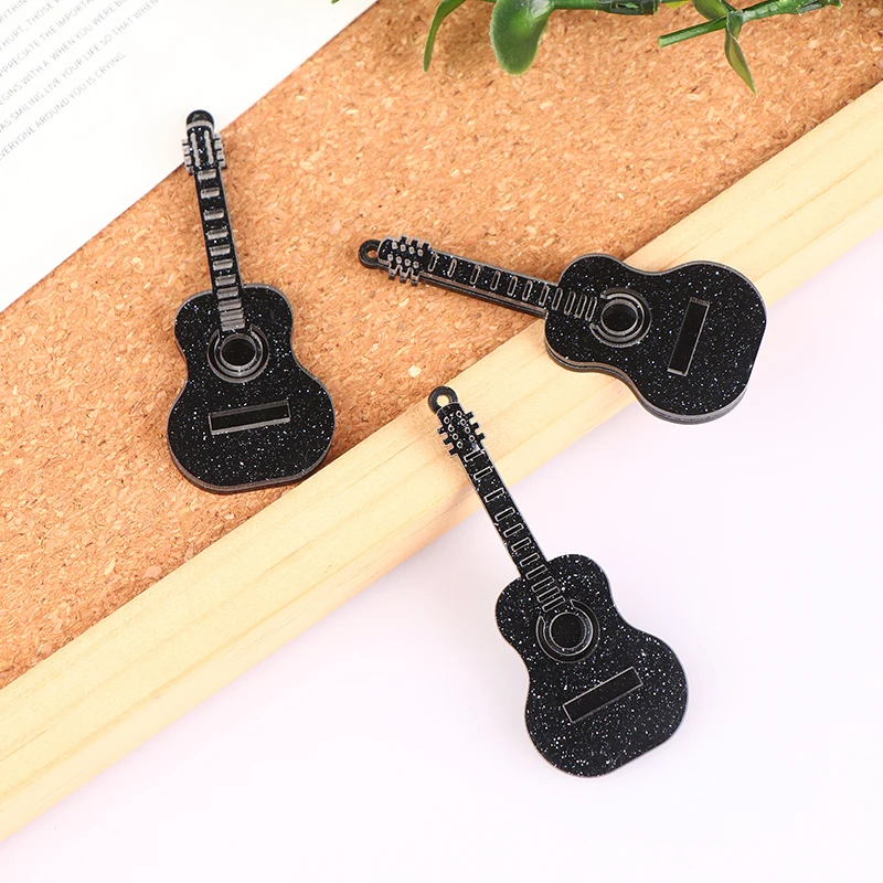 Guitarra eléctrica de música en miniatura para niños, guitarra acrílica para Decoración de casa de muñecas, modelo de instrumento, accesorios para muñecas, 1/12, 1 unidad