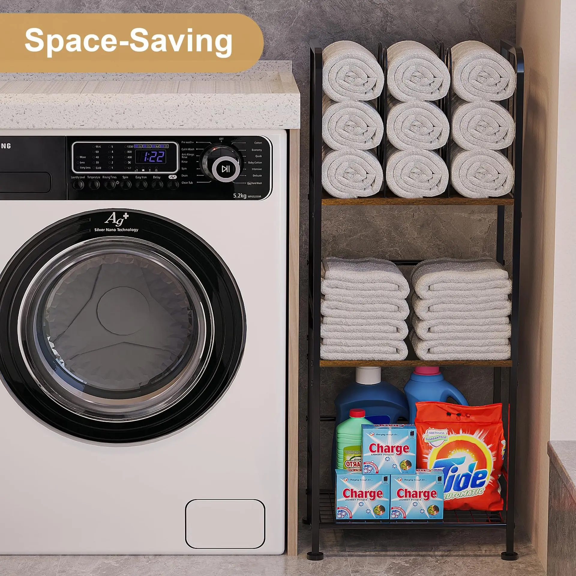 Cross-border Multi-layer Towel  Balcony Laundry Supplies Storage Rack Bathroom Finishing