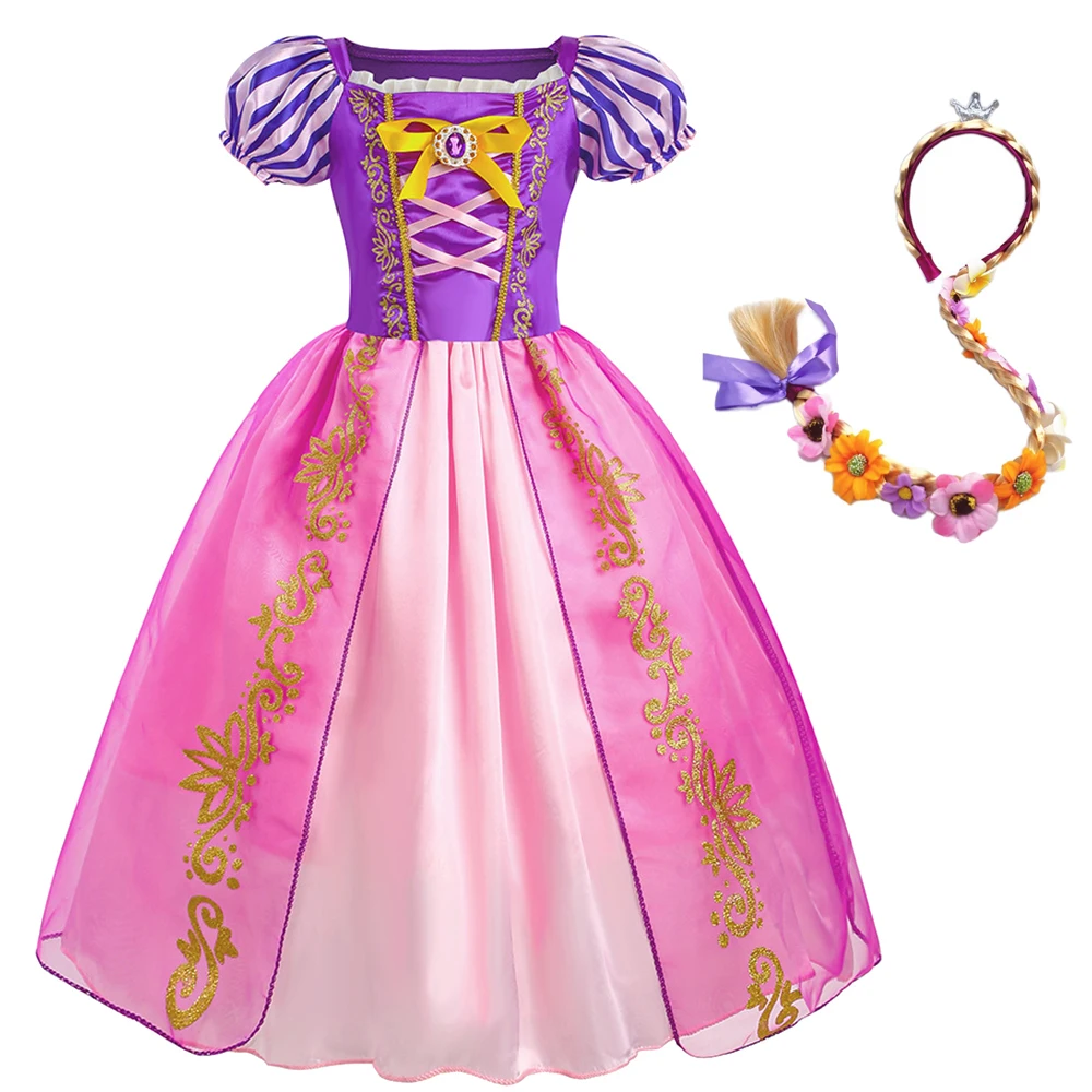 Mädchenkostüm Kinder Cosplay Prinzessinnenkleid Halloween Geburtstag Festliches Partykleid Rapunzel-Kleid Mädchen Karneval Tangled-Kostüm – Detail 7