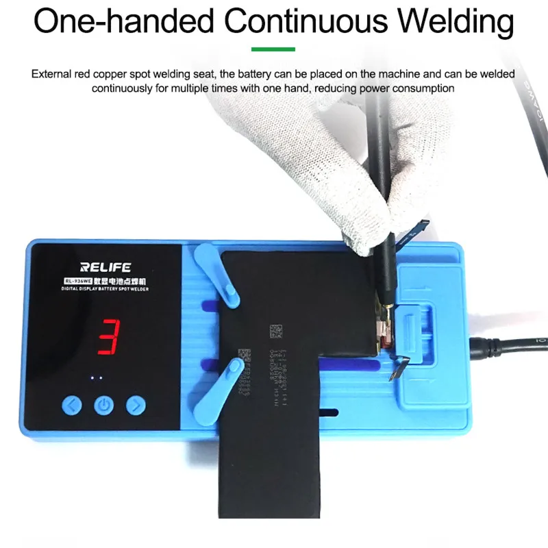 RELIFE RL-936WE Digital Display Battery Spot Welding Machine with 6-speed Mode Nickel Plate 18650 Battery Spot Welder