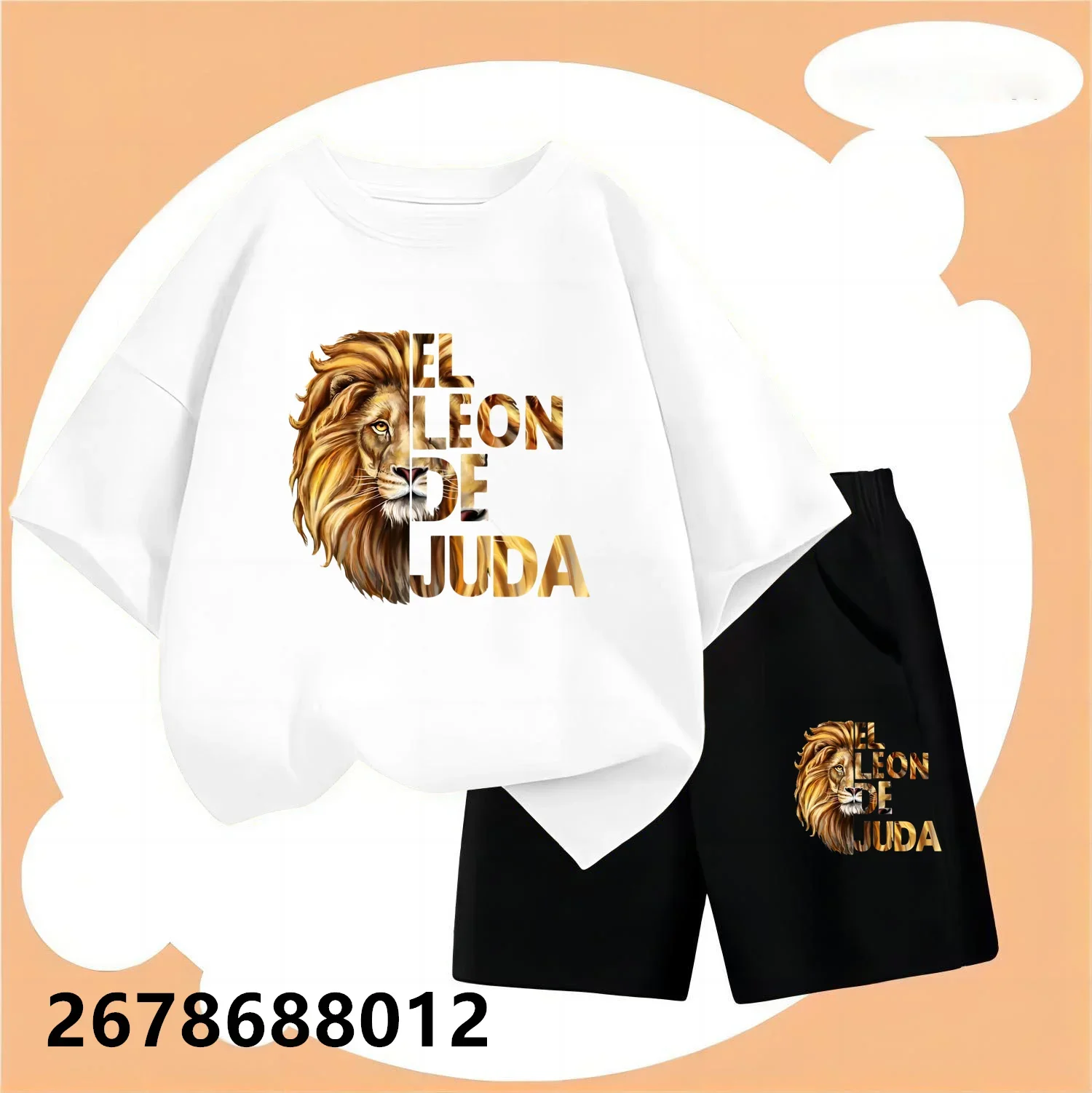 Fierce Lion Baby Girls Clothes Set Children Boy Cartoon Tshirts and Shorts 2 Pieces Suit Kid Casual Top Bottom Outfit Tracksuit