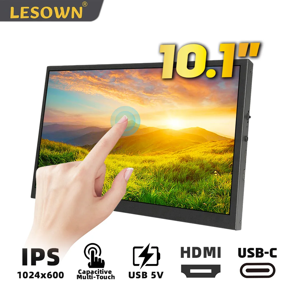 

LESOWN дорожный монитор 10,1 дюйма 1024 × 600 IPS ЖК-дисплей дополнительный экран вторичный дисплей для ноутбука расширенный экран монитор Raspberry Pi