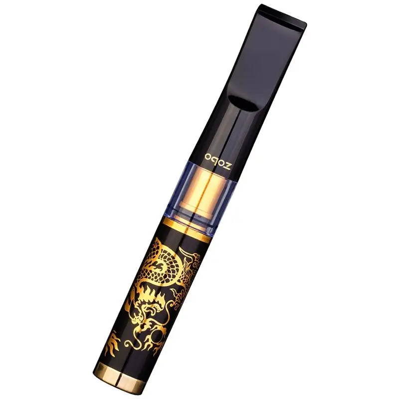 ZOBO-Metal Plastic Filter Cigarette Holder for 5.5mm, 7.6mm Mouthpiece Lip Microporous Filter, Smoking Set, Black Dragon Pattern