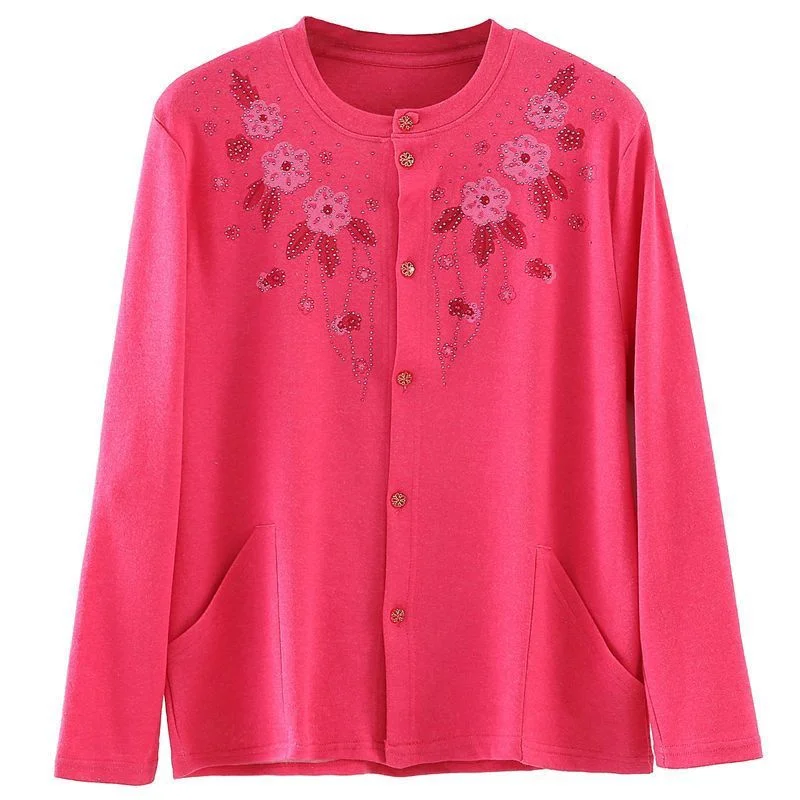 

Женский хлопковый кардиган на пуговицах для среднего и пожилого возраста, рубашка с открытой клеткой и длинными рукавами, толстая и однотонная