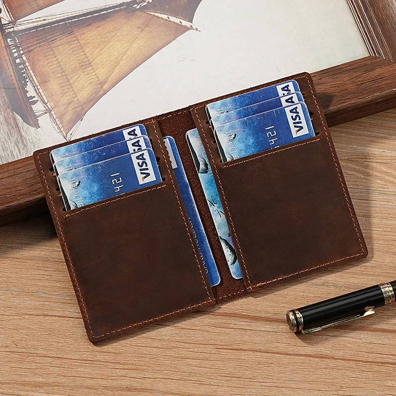 Multi Card Slot Retro Wallet Leather Bank Cardholder Case Wallet for Men Business Credit Card Holder Cowhide Men Wallet